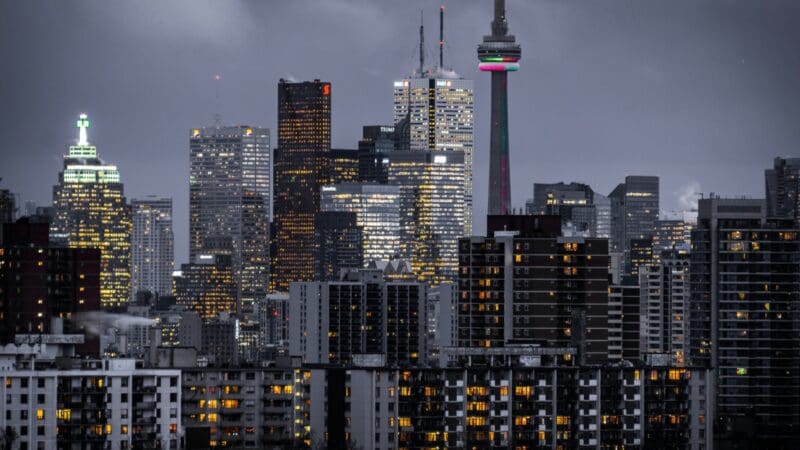 Toronto Ontario downtown cityscape at night