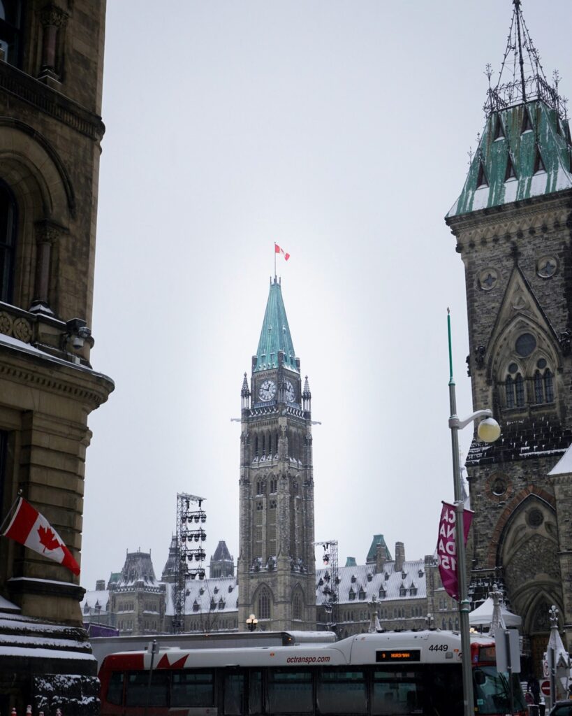 Canada parliament building in winter