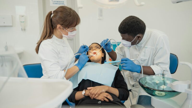 Young child receiving dental checkup from pediatric dentist