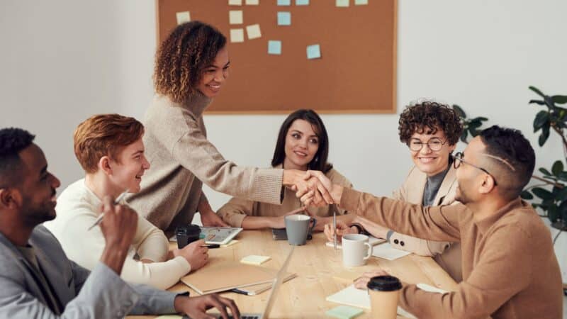 Healthcare professionals networking and building referral relationships